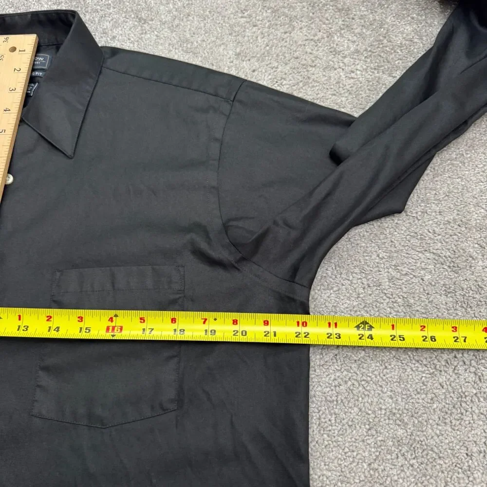 Arrow USA 1851 Classic Fit Non Iron Dress Shirt Mens 15.5 32/33 Black Workwear